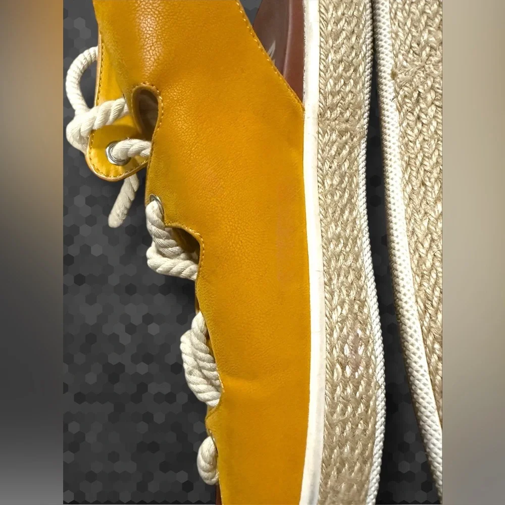 MIA Yellow Rope Lace up Sandals - Picture 3 of 6